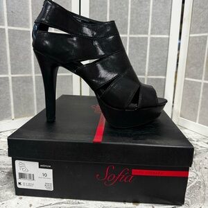 Sofia black high heels size 10 new
